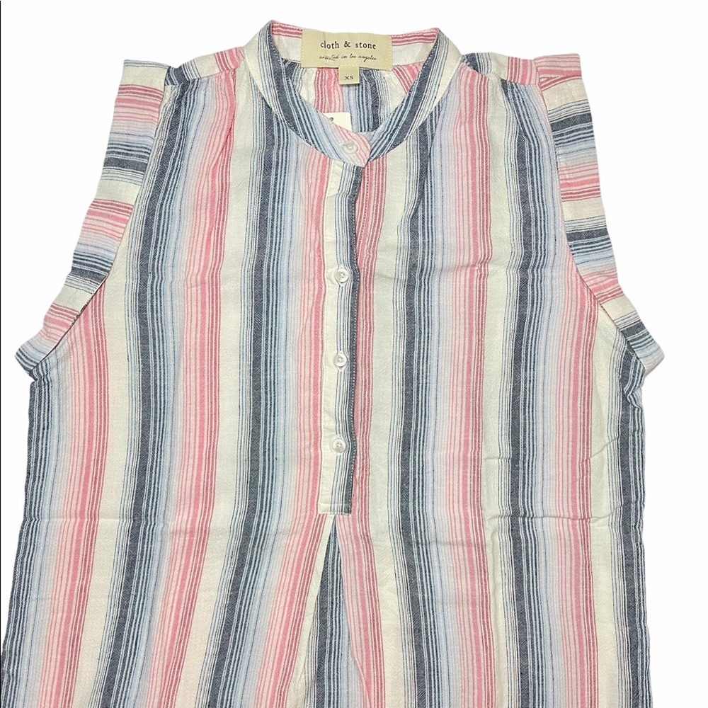 ⚡️SOLD⚡️Anthropologie Dress Striped High Low Tunic Shirtdress Cloth & Stone Pink - Picture 5 of 14